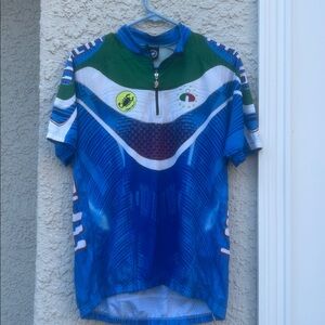 Castelli Men's Vintage Italia Blue Short Sleeve 1/4 Zip Cycle Jersey Size XL